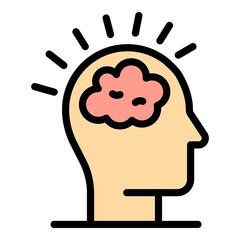 Poster - Brainstorming icon. Outline brainstorming vector icon color flat isolated