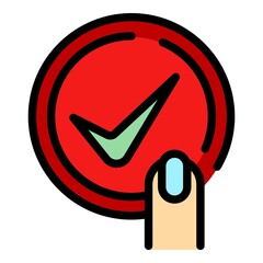 Poster - Touch experience icon. Outline touch experience vector icon color flat isolated