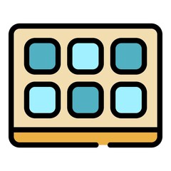 Poster - Smart interactive tv icon. Outline smart interactive tv vector icon color flat isolated