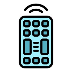 Poster - Smart remote control icon. Outline smart remote control vector icon color flat isolated
