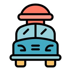 Poster - front car roof box icon. outline front car roof box vector icon color flat isolated