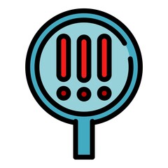 Poster - Attention magnifier icon. Outline attention magnifier vector icon color flat isolated