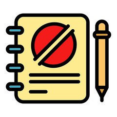 Poster - notebook disobedient icon. outline notebook disobedient vector icon color flat isolated