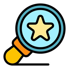 Poster - favorite magnifier icon. outline favorite magnifier vector icon color flat isolated