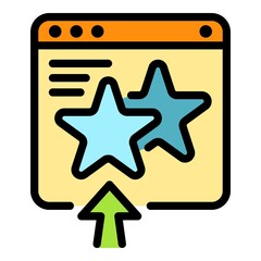 Poster - Online web ranking icon. Outline online web ranking vector icon color flat isolated