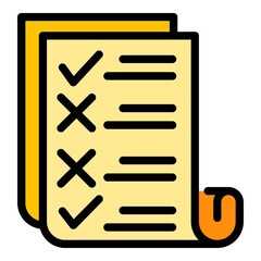 Poster - To do list icon. Outline to do list vector icon color flat isolated