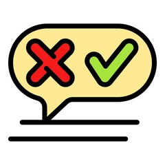 Poster - Chat survey icon. Outline chat survey vector icon color flat isolated