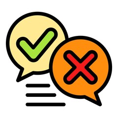 Poster - Chat survey content icon. Outline chat survey content vector icon color flat isolated