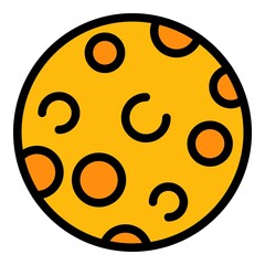 Poster - Planet asteroid icon. Outline planet asteroid vector icon color flat isolated