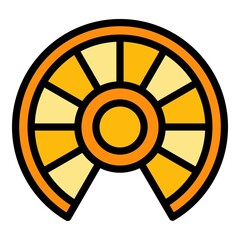 Poster - Wood circular staircase icon. Outline wood circular staircase vector icon color flat isolated