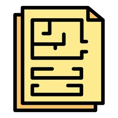 Poster - Page redesign icon. Outline page redesign vector icon color flat isolated