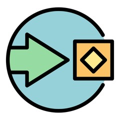 Poster - Redesign process icon. Outline redesign process vector icon color flat isolated
