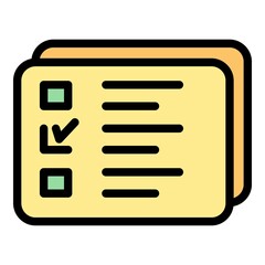 Poster - Redesign list icon. Outline redesign list vector icon color flat isolated