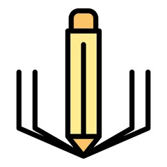 Poster - Pencil redesign icon. Outline pencil redesign vector icon color flat isolated