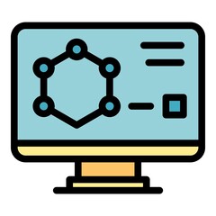 Poster - Screen redesign icon. Outline screen redesign vector icon color flat isolated
