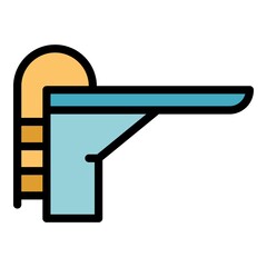 Poster - Aqua pool icon. Outline aqua pool vector icon color flat isolated