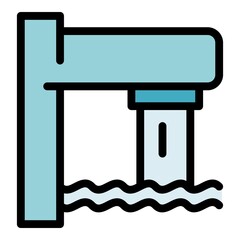 Poster - Tap water pool icon. Outline tap water pool vector icon color flat isolated
