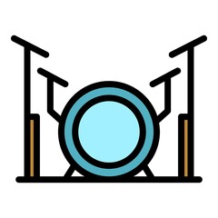 Poster - Band drums icon. Outline band drums vector icon color flat isolated