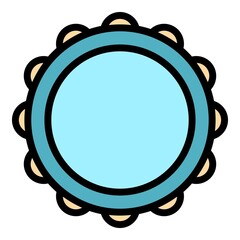 Poster - Drum art icon. Outline drum art vector icon color flat isolated