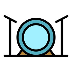 Poster - Stage drum icon. Outline stage drum vector icon color flat isolated