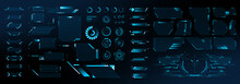 Big Set Of Abstract HUD Elements For Ux Ui Design. Futuristic Sci-Fi User Interface. Dashboard Display. Callouts Titles. Vector