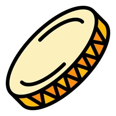 Poster - Melody tambourine icon. Outline melody tambourine vector icon color flat isolated