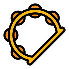 Poster - Festival tambourine icon. Outline festival tambourine vector icon color flat isolated