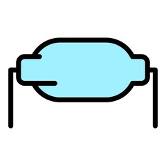 Poster - Fixed resistor icon. Outline fixed resistor vector icon color flat isolated