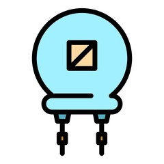 Poster - System resistor icon. Outline system resistor vector icon color flat isolated