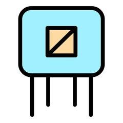 Poster - Energy capacitor icon. Outline energy capacitor vector icon color flat isolated