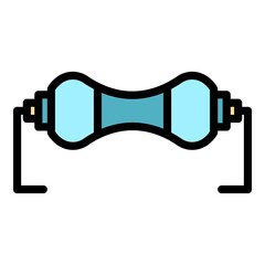 Poster - Microcircuit resistor icon. Outline microcircuit resistor vector icon color flat isolated