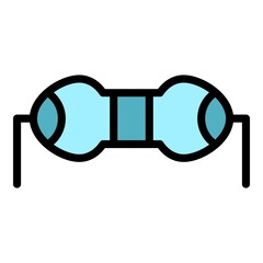 Poster - Voltage resistor icon. Outline voltage resistor vector icon color flat isolated