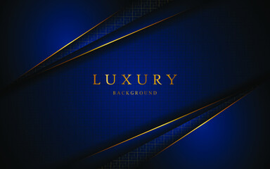 Aufkleber - Abstract elegant golden lines on dark blue background with free space for design. vector illustration about elegant modern template design
