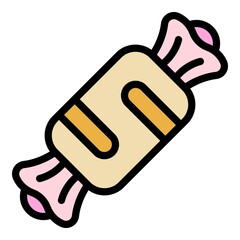 Poster - Candy caramel icon. Outline candy caramel vector icon color flat isolated