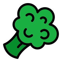 Poster - Fresh broccoli icon. Outline fresh broccoli vector icon color flat isolated