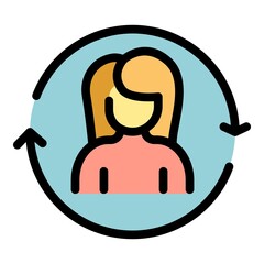 Poster - Adjustable human icon. Outline adjustable human vector icon color flat isolated