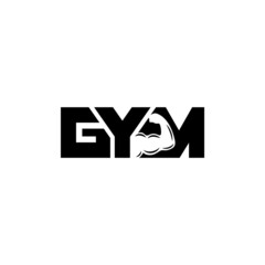 Sticker - Gym wordmark, negative space logo design.