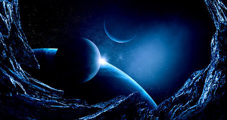 Wall Mural - Image of outer space. . Mixed media