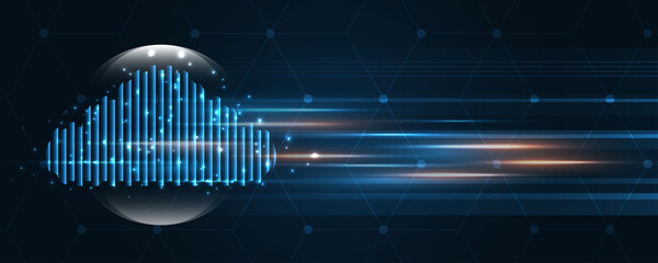 Cloud computing storage technology background digital data services innovation concept