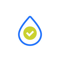 Poster - water drop icon and a check mark