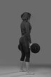 © zhagunov_a - young strong girl raises the barbell