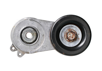 Wall Mural - car engine belt tensioner roller assembly (with clipping path) isolated on white background