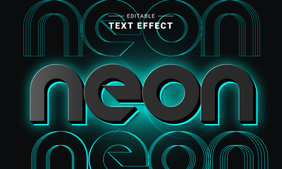 Poster - editable text style effect - neon text style theme. glowing text. cyber monday. digital art