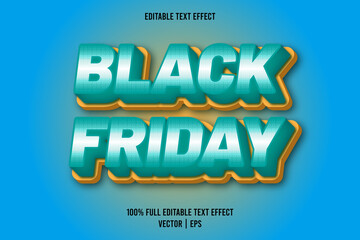 Wall Mural - Black friday editable text effect comic style cyan color