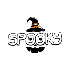 Wall Mural - Lettering spooky halloween design vector