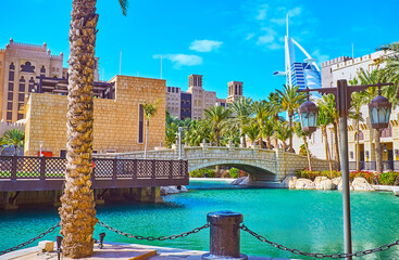 Wall Mural - The stone bridge in Souk Madinat Jumeirah market, Dubai, UAE