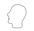 © suns07butterfly - Man silhouette profile as line drawing on white background. Vector