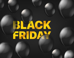 Poster - Black friday sale vector concept. Black friday on black background