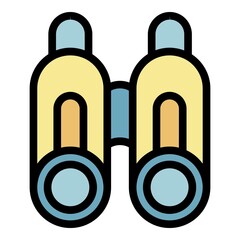 Poster - Binoculars icon. Outline binoculars vector icon color flat isolated