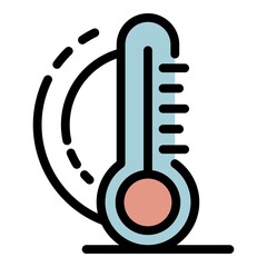 Poster - Hot temperature icon. Outline hot temperature vector icon color flat isolated